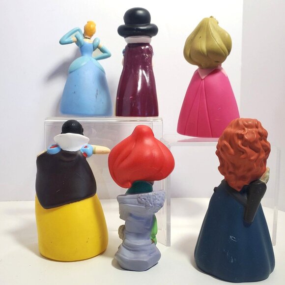 Disney Princess Vinyl 5" Figures Bath Toys Lot Merida Snow Aurora Cake Toppers - Picture 2 of 11